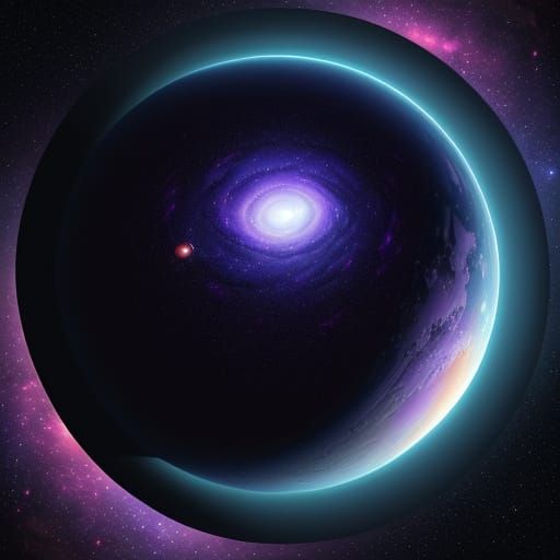 Vibrant Planet in Space: Digital Art