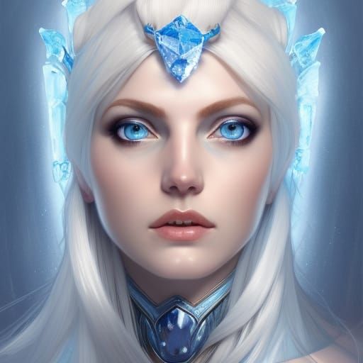 Icy Queen Portrait in Hyperdetailed Digital Art Style