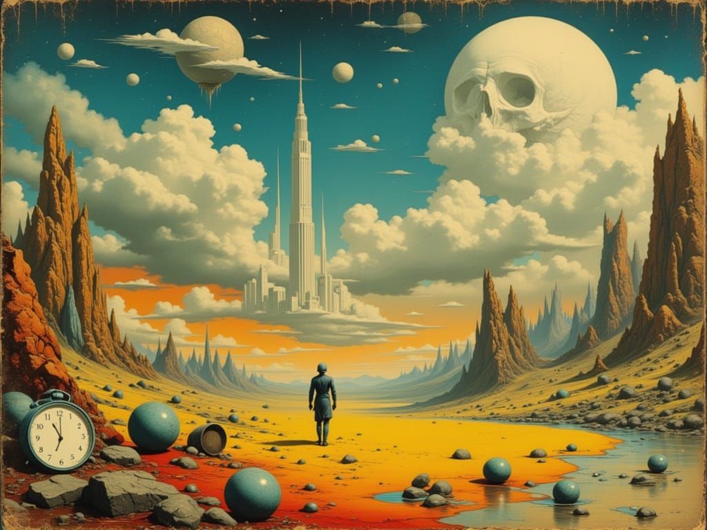 Surreal Astronaut Discovering Forbidden Exoplanet in Dali St...