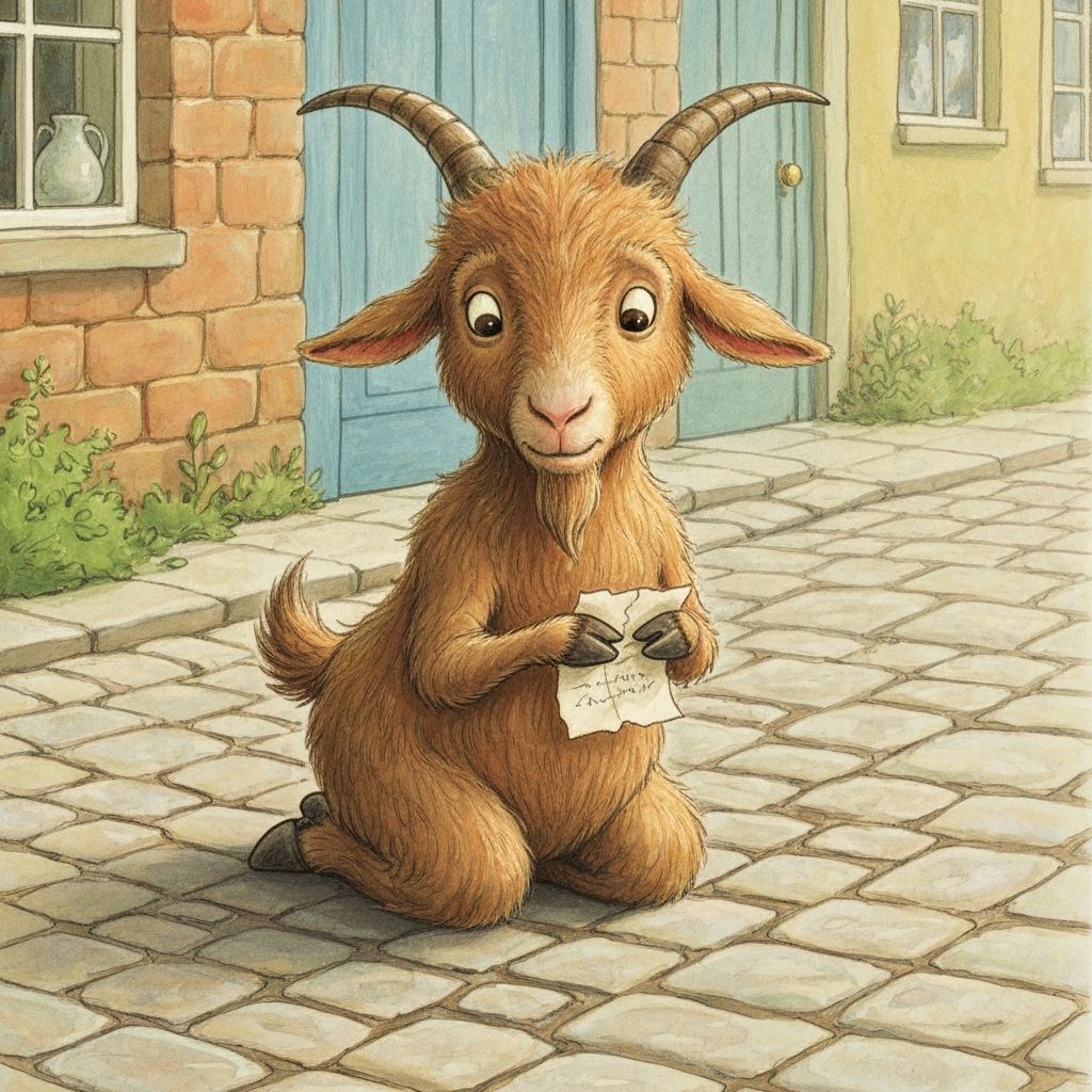 Remorseful Goat Pleads for Forgiveness in Storybook Style