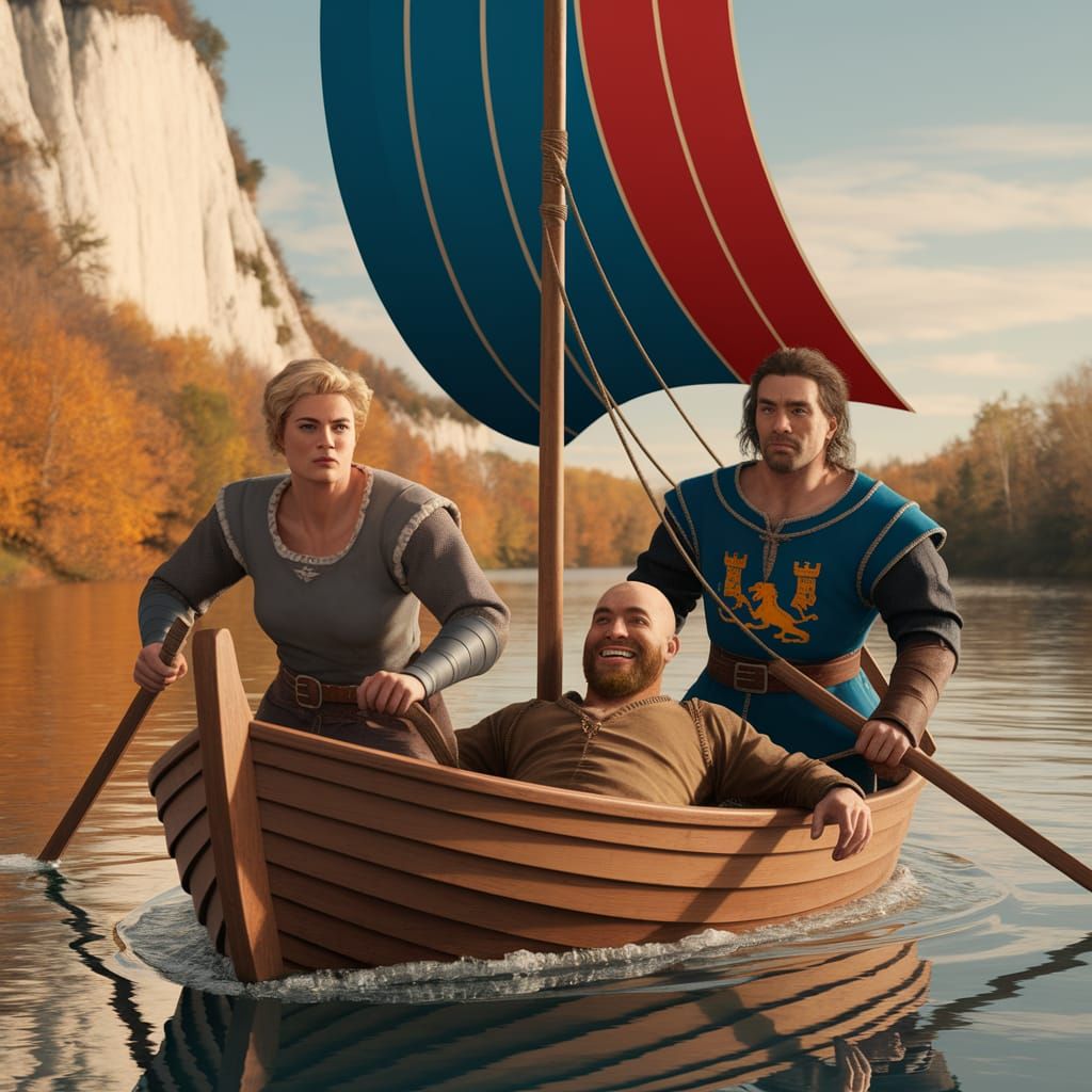 Autumn River Boat Trip with Golden Light