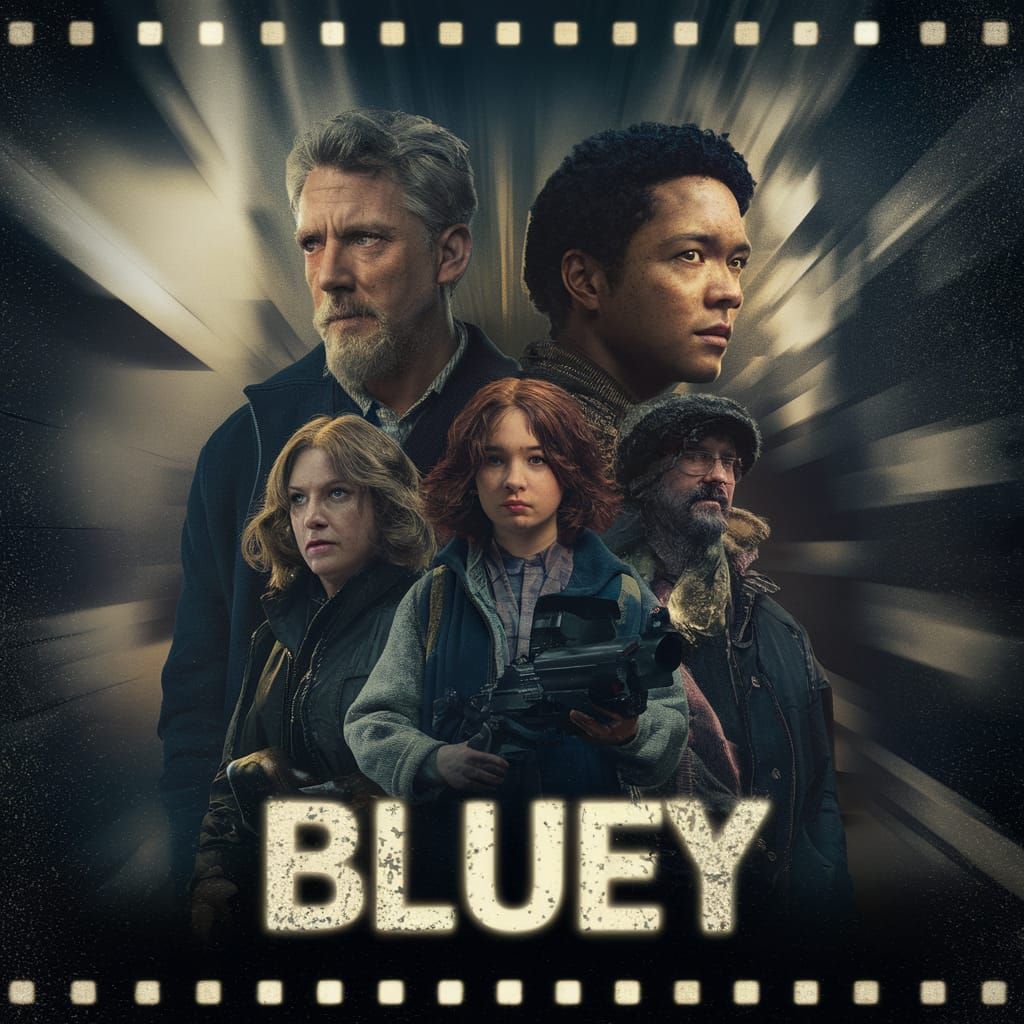 Bluey Live Action Movie Poster in Epic Film Style
