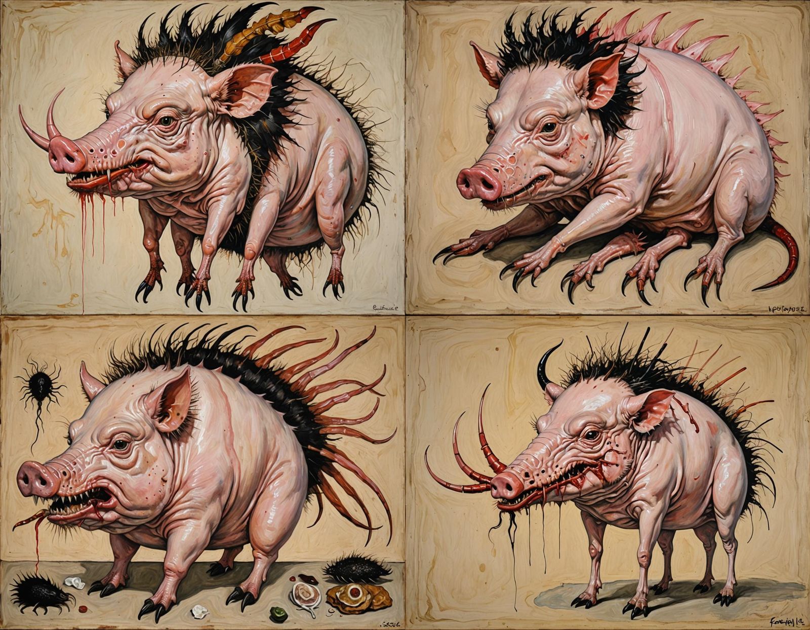 Surreal Hybrid Creature in Oil Painting Style