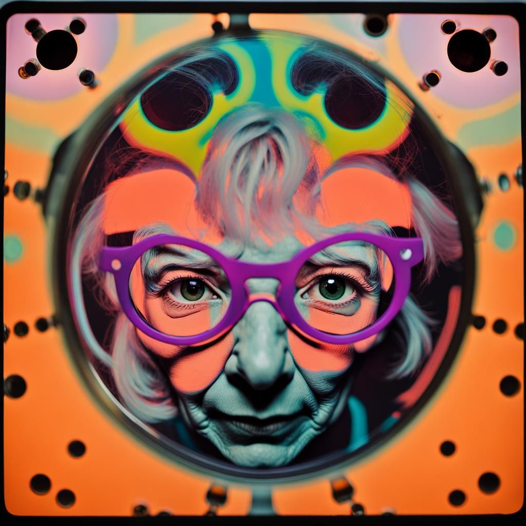 Looking at Psychedelic Grandma Through The Peep Hole