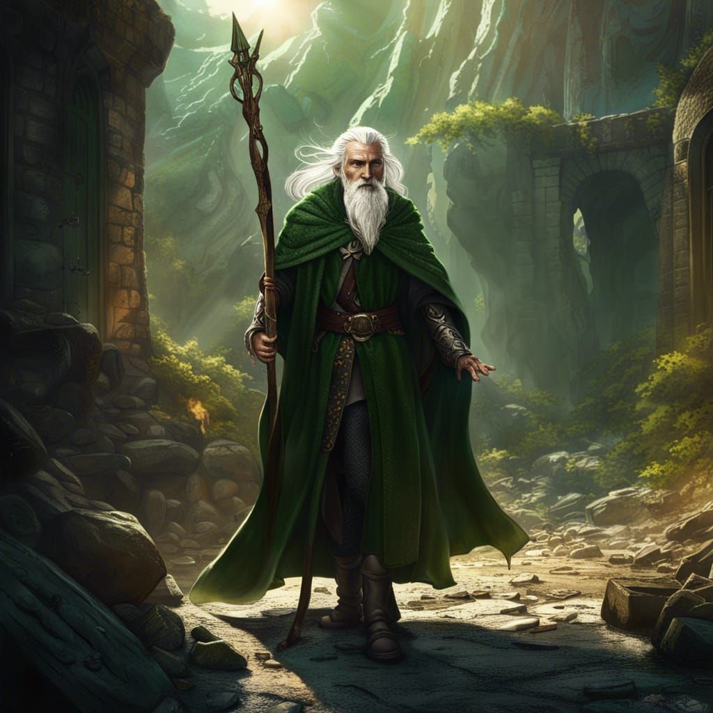 Elven Doctor in War Zone: Detailed Matte Painting