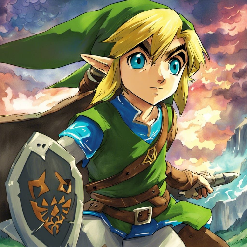 Link from Legend of Zelda in Anime Style