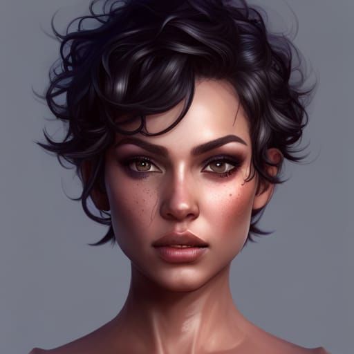 Detailed Portrait of a Person with Curly Hair