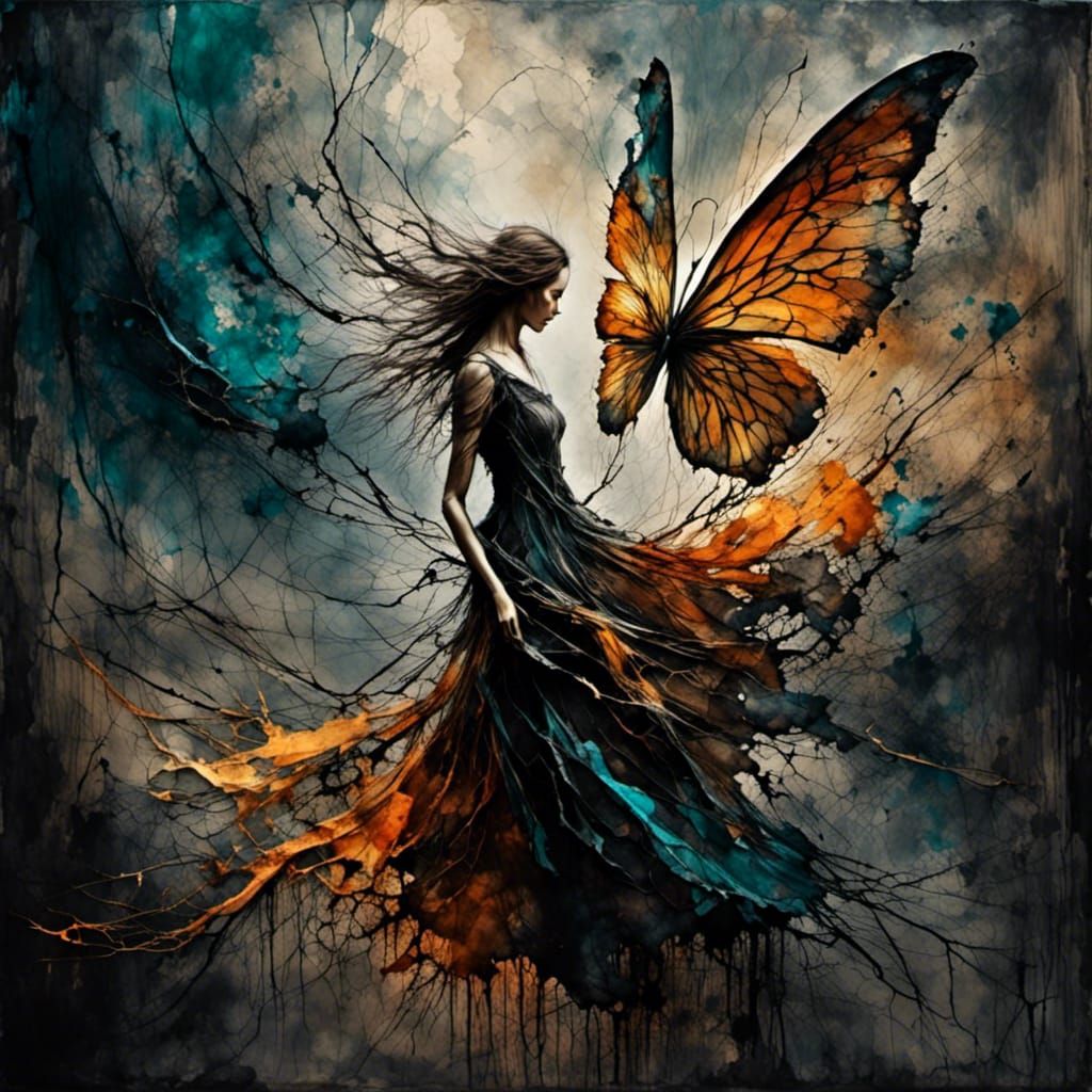 Tattered Butterfly Soul in Dark Fantasy Style