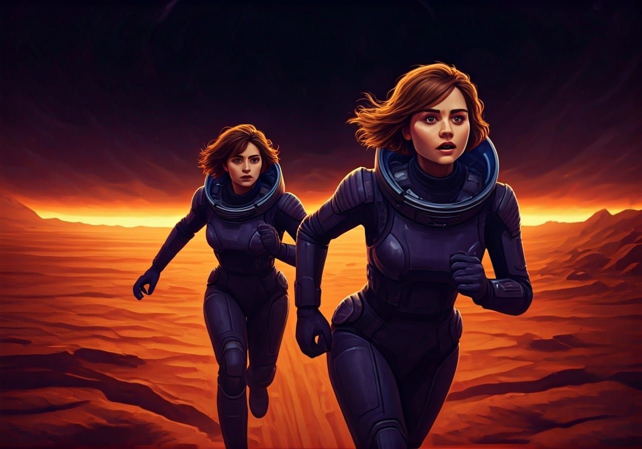 Gritty Alien Desert Planet In a Gritty Graphic Novel Style