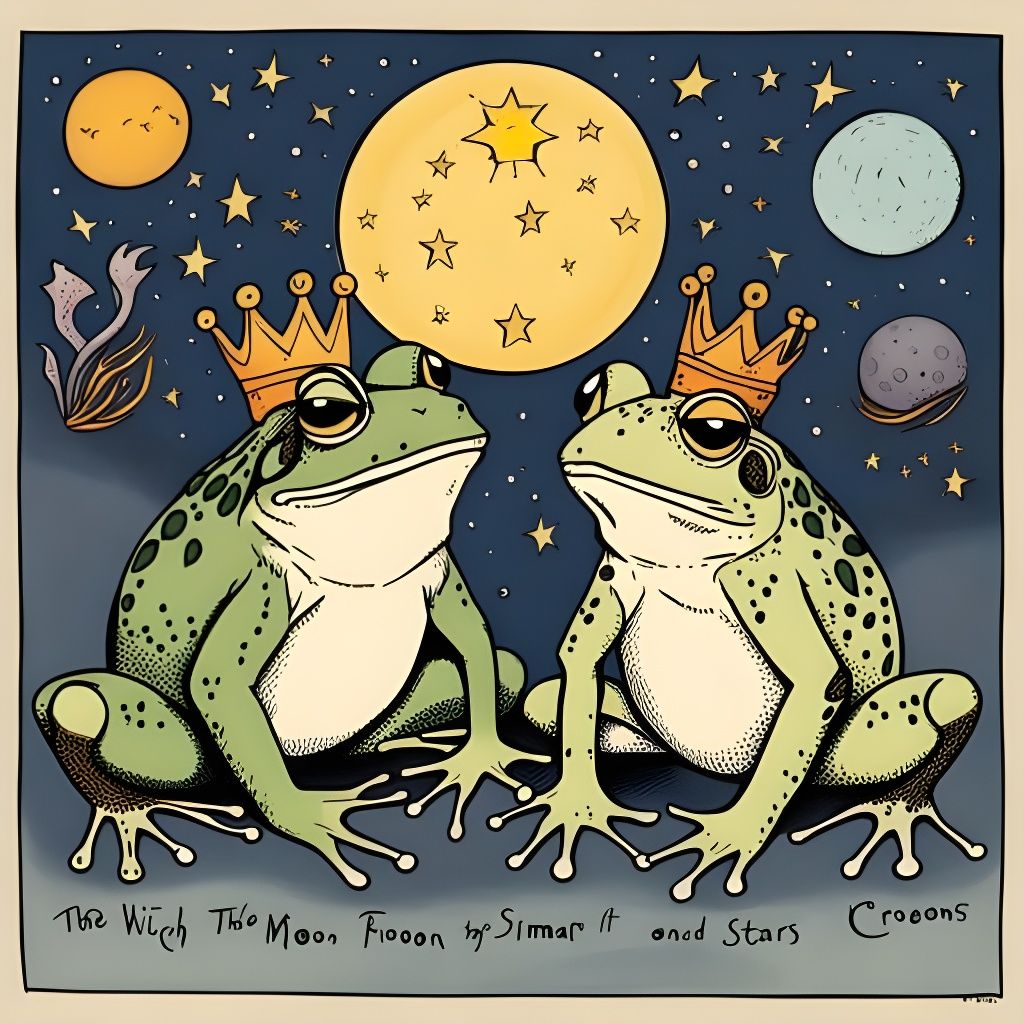 Crowned Frogs with Celestial Magic Illustration