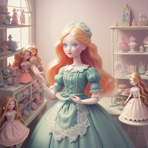 Whimsical Collector's Paradise with Vibrant Dolls and Soft L...
