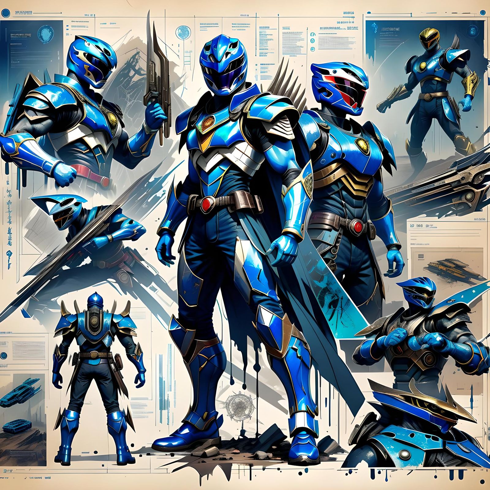 Fantasy Blue Power Ranger Concept Art