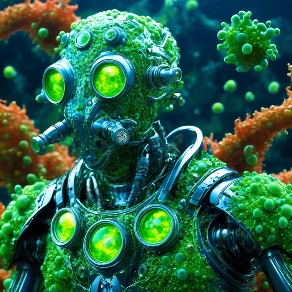 Biopunk Amoeba Man in Living Armor