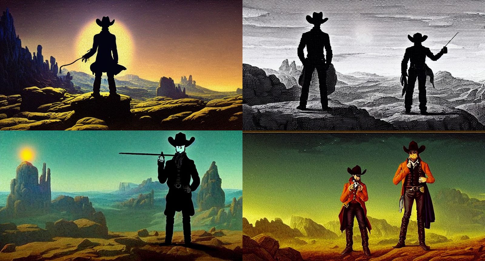 Spectral Cowboy in Cosmic Academic Art Style