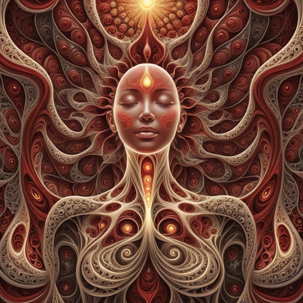 Light's First Manifestation: Abstract Fractal Portrait