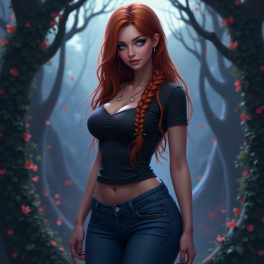 Ethereal Woman in Whimsical Nightmare Before Christmas Dream...