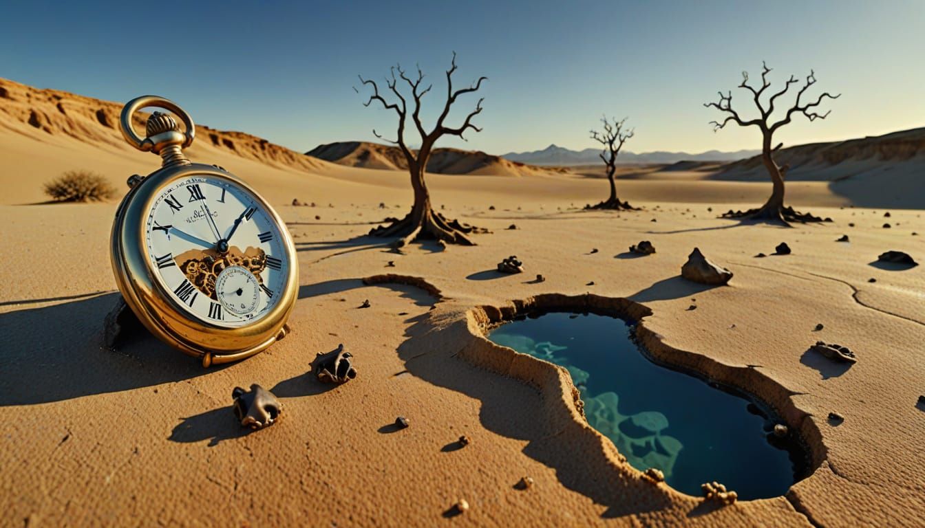 Dreamlike Surrealism in Dalí's Desert Landscape