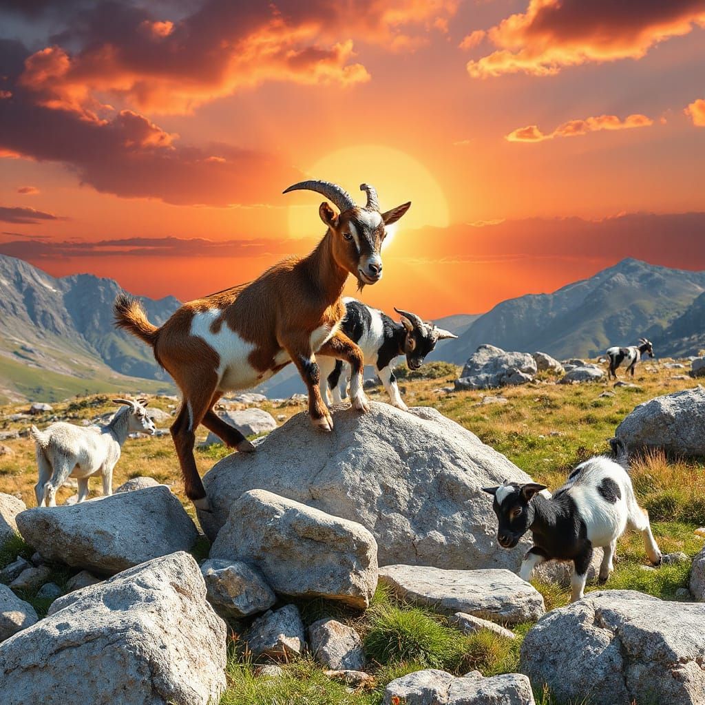 King of the Mountain in Vibrant, Cosmic Style