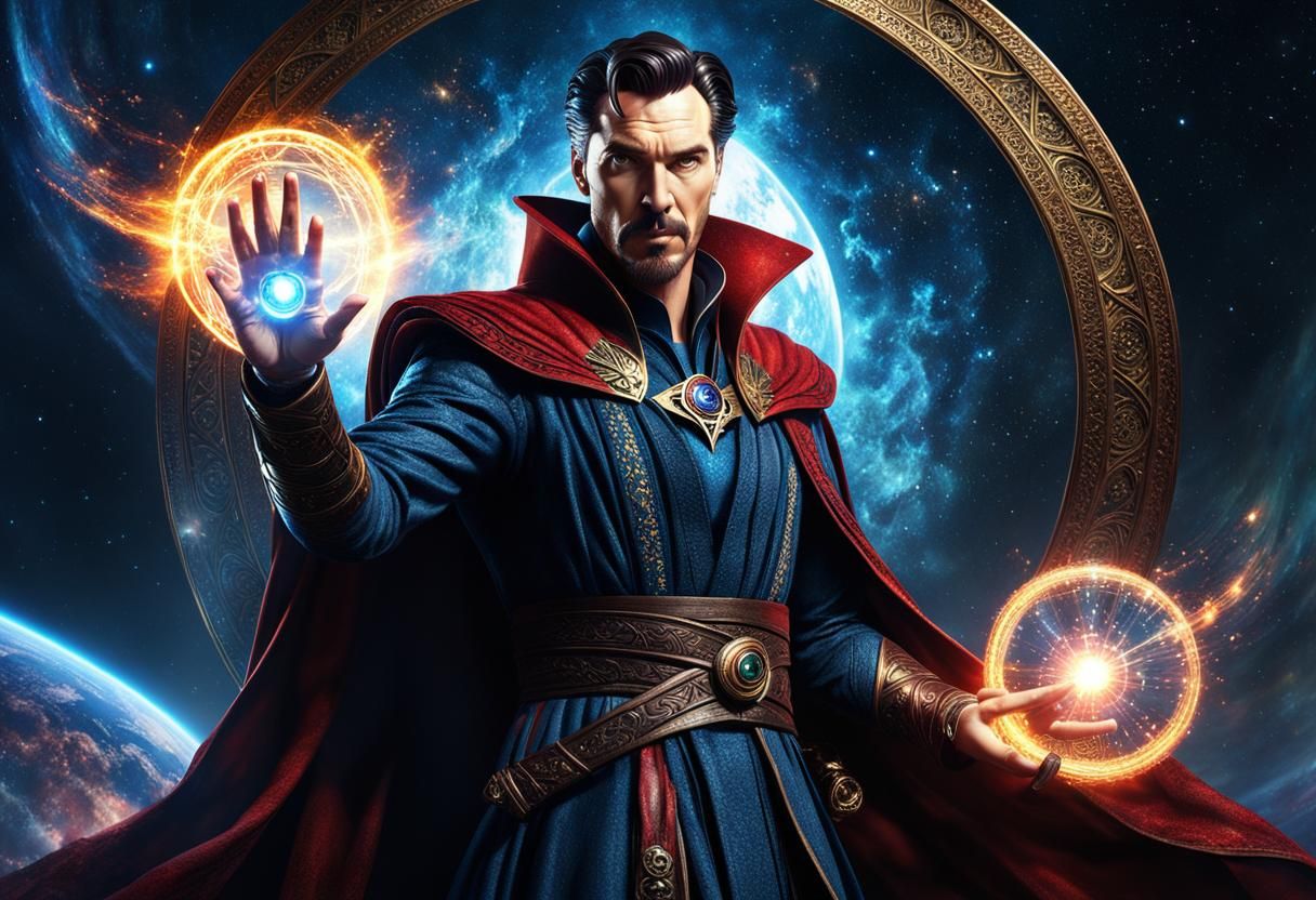 Dr Strange conjuring myriad spells