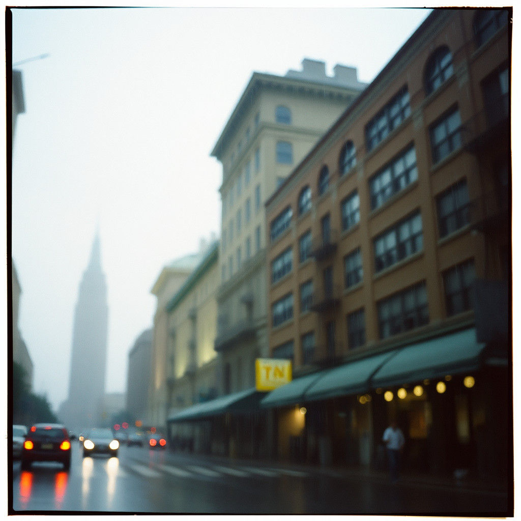 Rainy City Dreams in Cinematic Film Style