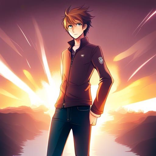 Anime Teenage Boy with Lightning Powers