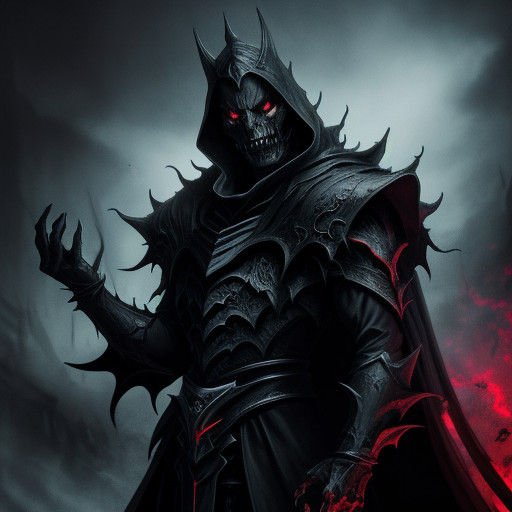 Dark Fantasy Villain Masterpiece in Anime Art Style