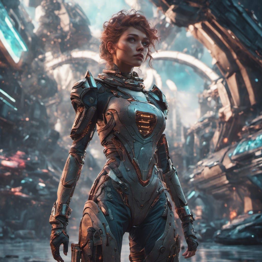 Futuristic Girl in Detailed Fantasy Concept Art