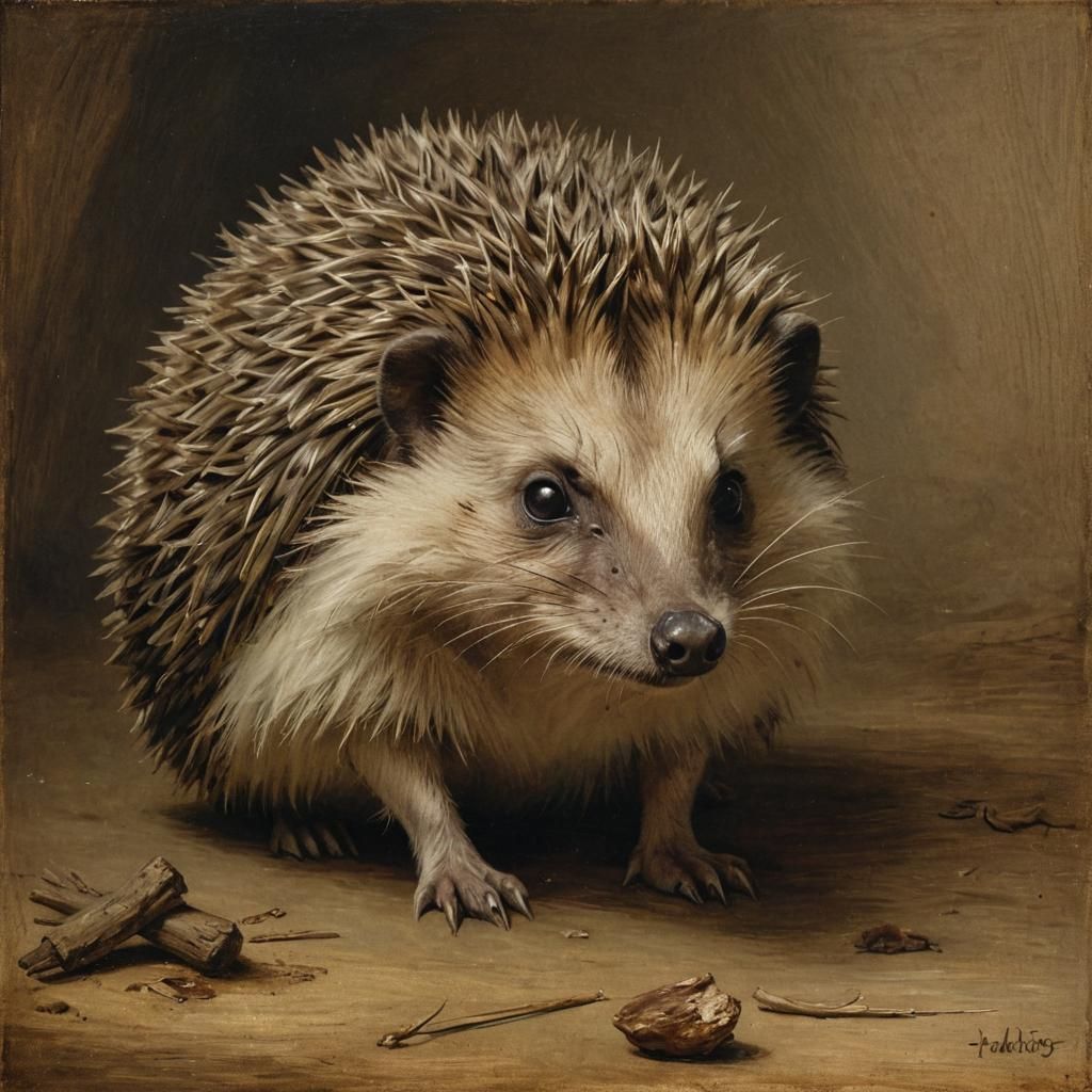 Grieving Hedgehog: A Masterpiece in Baroque Style