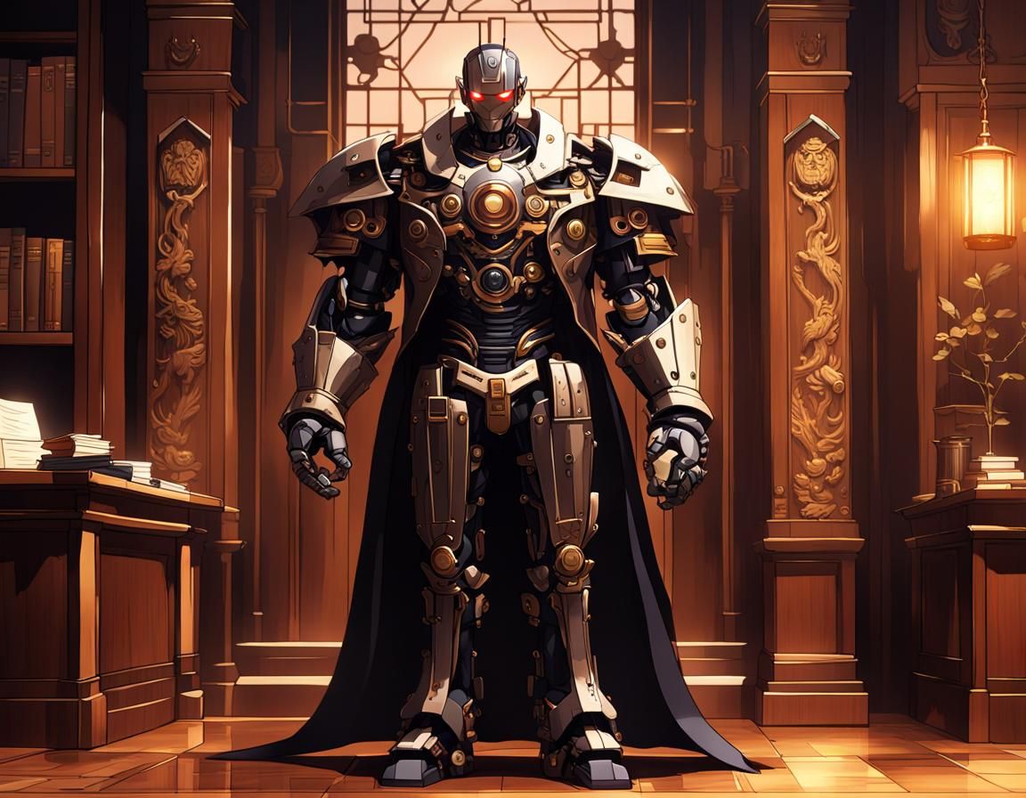 Automaton Butler in Black Suit: Anime Style