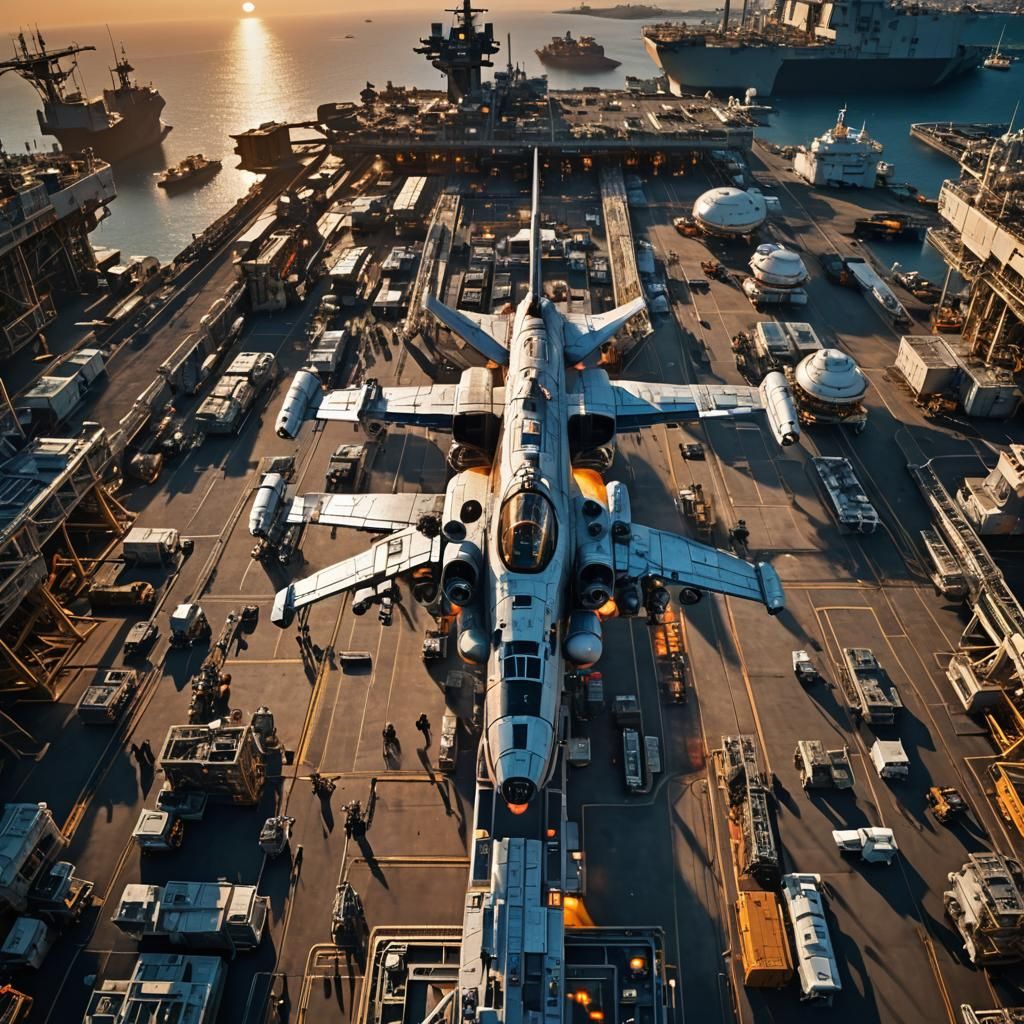 US Space Marine Ship Docks at Space Station