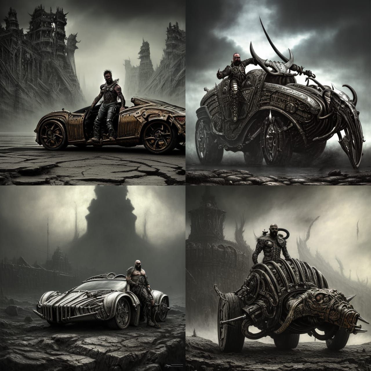 Chrome Vikingpunk Road Warrior: Hyperrealistic Digital Art