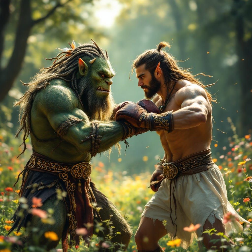 Majestic Mountain Troll Meets Chiseled Elven Warrior in Vibr...