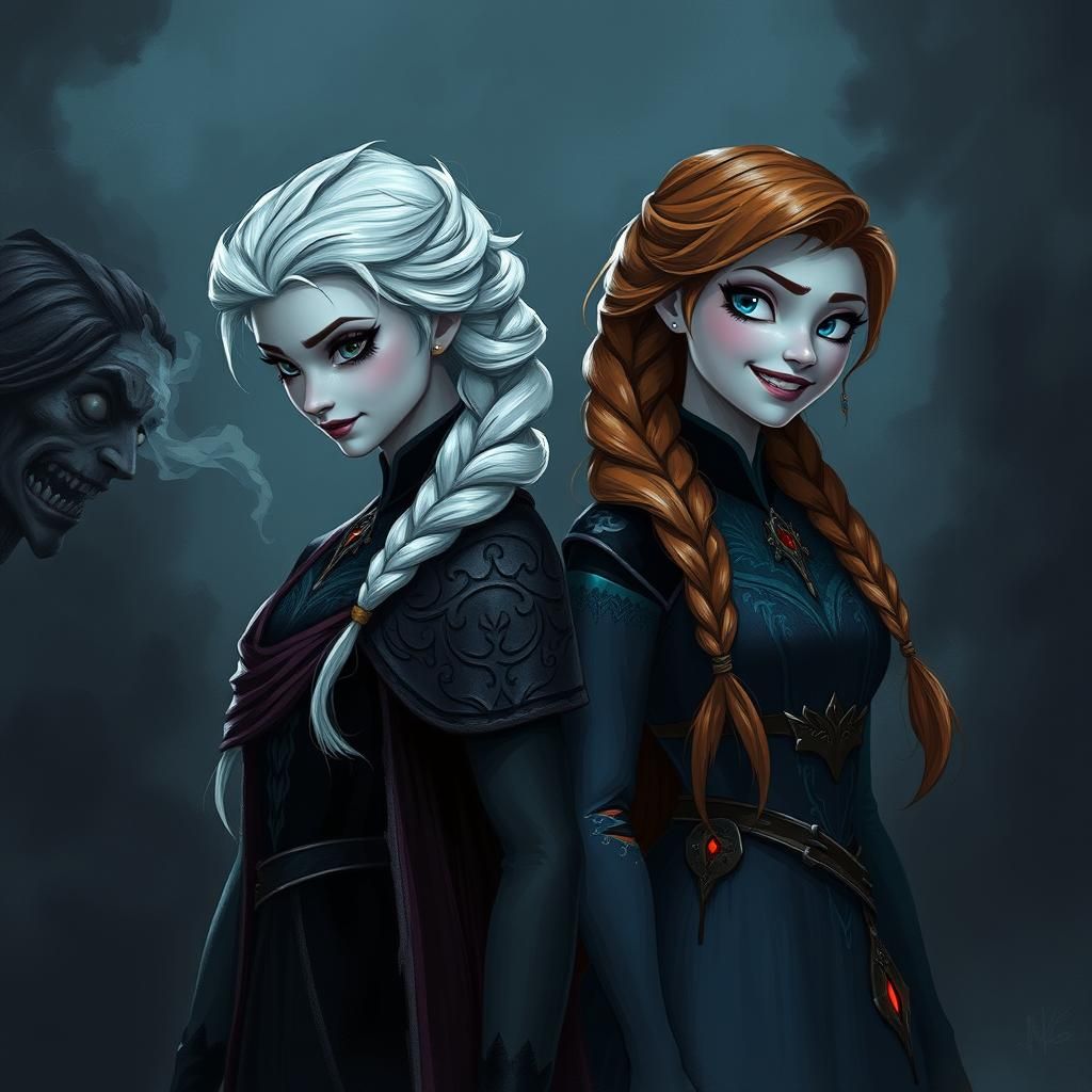 Eerie Elsa and Anna in Dark Arendelle, Gothic Horror