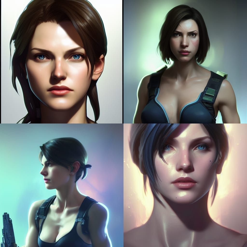 Jill Valentine Portrait in Artgerm Style