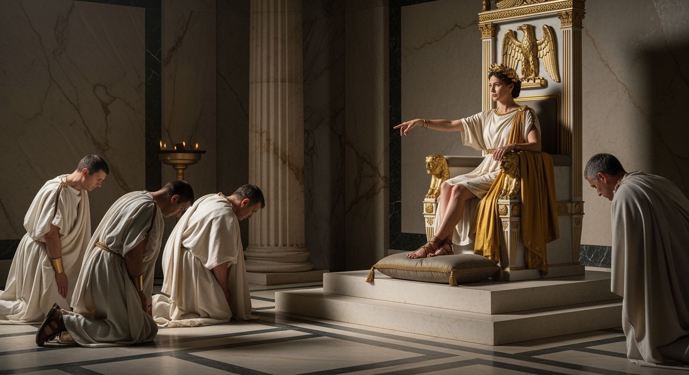 Empress Messalina on a Throne in Ancient Rome