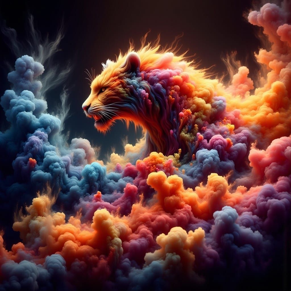 Ethereal Smoke Tiger in Floral Abundance