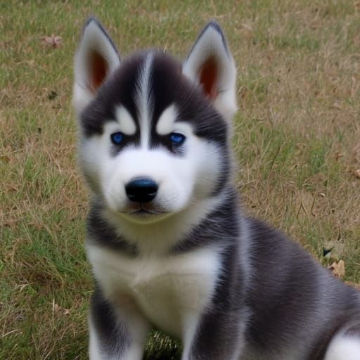 Realistic Husky Puppy Portrait