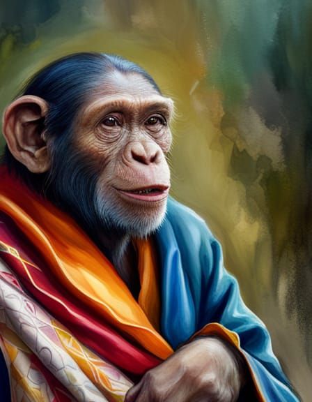 Chimp In A Silk Robe