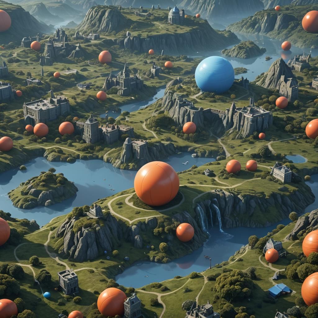 CGI Space Hopper Under a Blue Sky