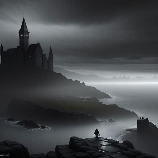 Bleak Medieval Penal Colony on Rocky Coastline