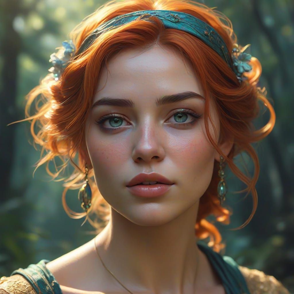 Ethereal Woman Portrait in Painterly Fantasy Style