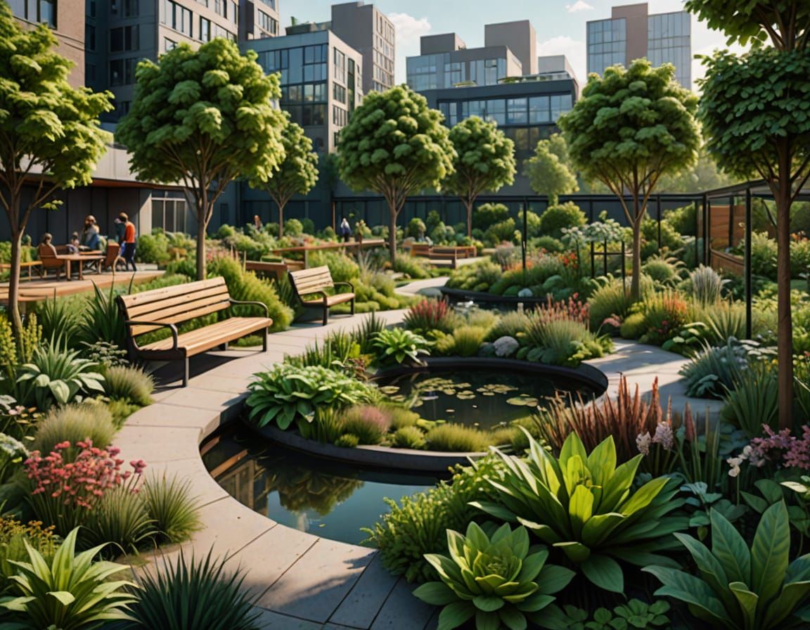 Urban Biodiversity Garden Concept Art
