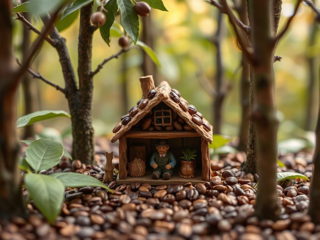 Coffee-Man's Noir Dollhouse Miniature in Coffee Forest