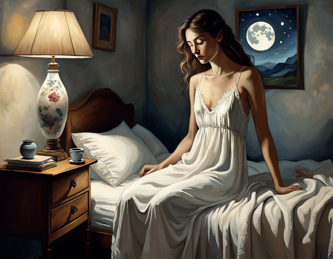 A Dreamy Nighttime Scene in Soft, Ethereal Colors