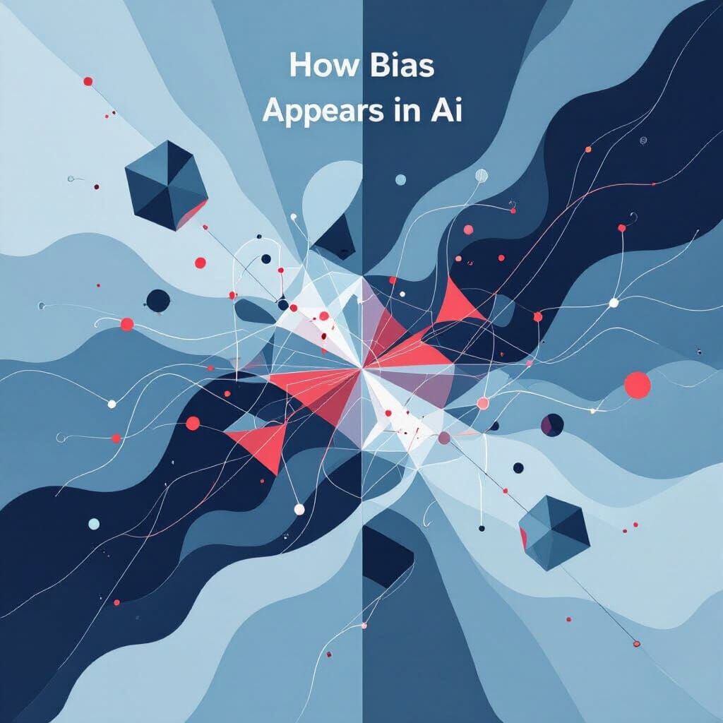 Abstract AI Bias Visualized in Geometric Patterns