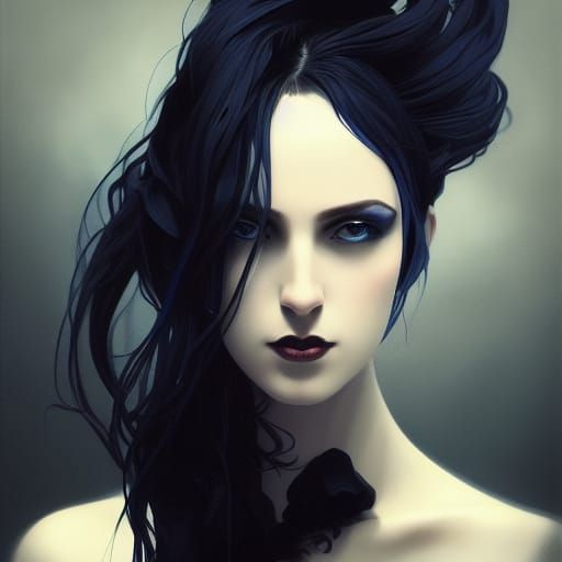 Gothic Girl Portrait in Hyperdetailed Style