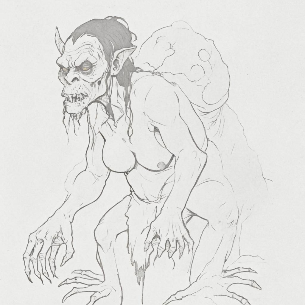 Dark Fantasy Goblin Afflicted with Deformities