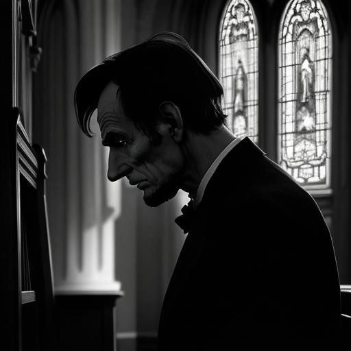 Abraham Lincoln Praying: Rockwell-esque Photograph