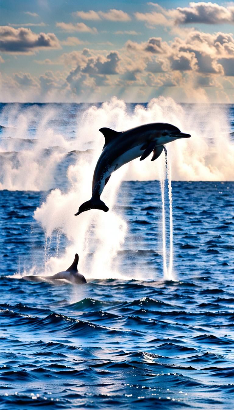 Dolphin Creates Bubble Rings in the Ocean