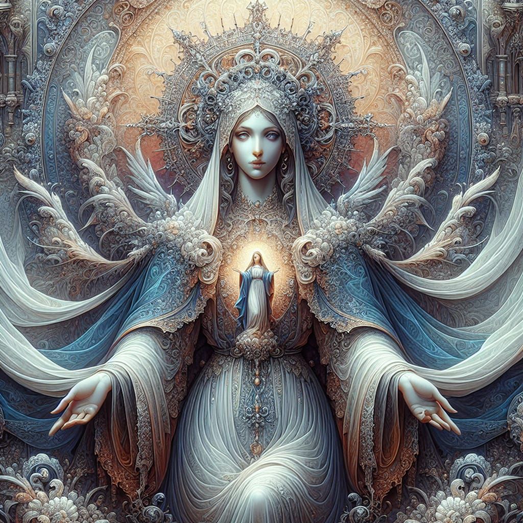 Fantasy Holy Mary Matte Painting in 8K